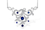 Allison Kaufman Sapphire & Diamond Necklace in 14K White Gold, 1.10 ctw (N8251)