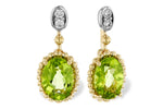 Allison Kaufman Peridot & Diamond Earrings in 14K Yellow & White Gold, 1.42 ctw