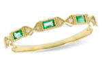 Allison Kaufman Emerald & Diamond Wedding Band in 14K Yellow Gold, 0.12 ctw