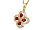 Allison Kaufman Ruby & Diamond Necklace in 14K Yellow Gold, 0.96 ctw, alternate view