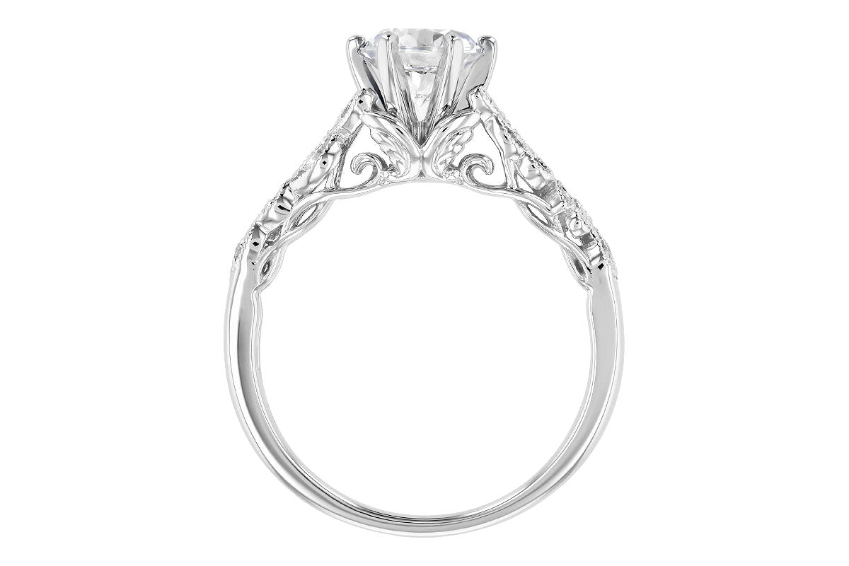 Allison Kaufman Diamond Engagement Ring Semi-Mount in 14K White Gold, 0.06 ctw (L7719), alternate view