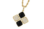 Allison Kaufman Onyx & Diamond Necklace in 14K Yellow Gold, 1.50 ctw