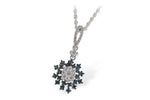 Allison Kaufman Blue Diamond Necklace in 14K White Gold, 0.47 ctw