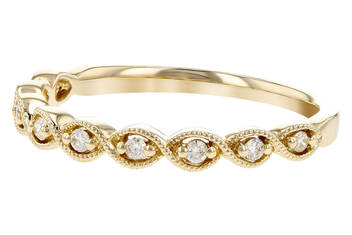 Allison Kaufman Diamond Wedding Band in 14K Yellow Gold, 0.11 ctw (W2419), alternate view