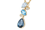 Allison Kaufman Blue Topaz & Diamond Necklace in 14K Yellow Gold, 2.02 ctw, alternate view