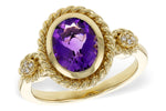 Allison Kaufman Amethyst & Diamond Ring in 14K Yellow Gold, 1.40 ctw