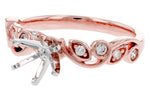 Allison Kaufman Diamond Engagement Ring Semi-Mount in 14K Rose Gold, 0.16 ctw (L7889), alternate view