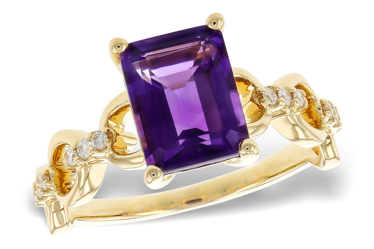 Allison Kaufman Amethyst & Diamond Ring in 14K Yellow Gold, 2.05 ctw