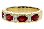 Allison Kaufman Ruby & Diamond Wedding Band in 14K Yellow Gold, 1.84 ctw, alternate view