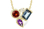 Allison Kaufman Multi-Gemstone & Diamond Necklace in 14K Yellow Gold, 1.24 ctw
