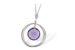 Allison Kaufman Amethyst & Diamond Necklace in 14K White Gold, 3.63 ctw