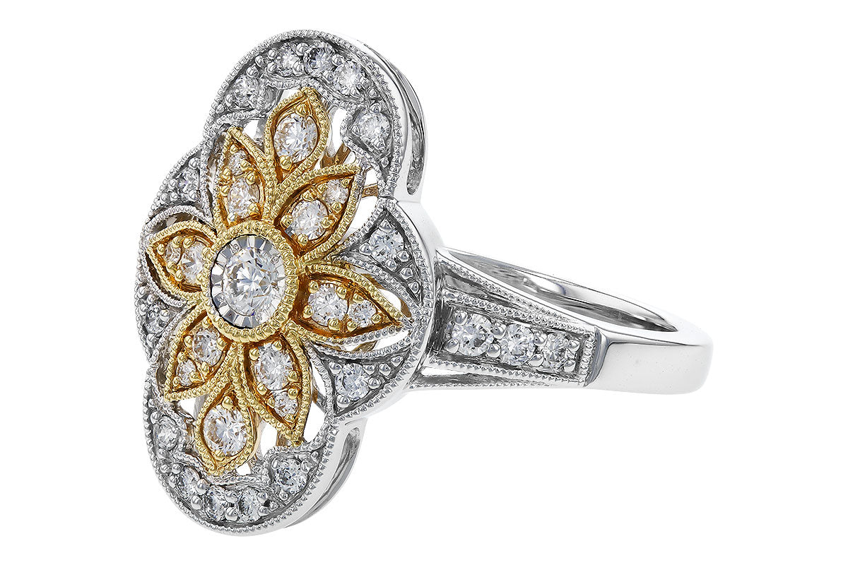 Allison Kaufman Diamond Ring in 14K Yellow & White Gold, 0.40 ctw, alternate view