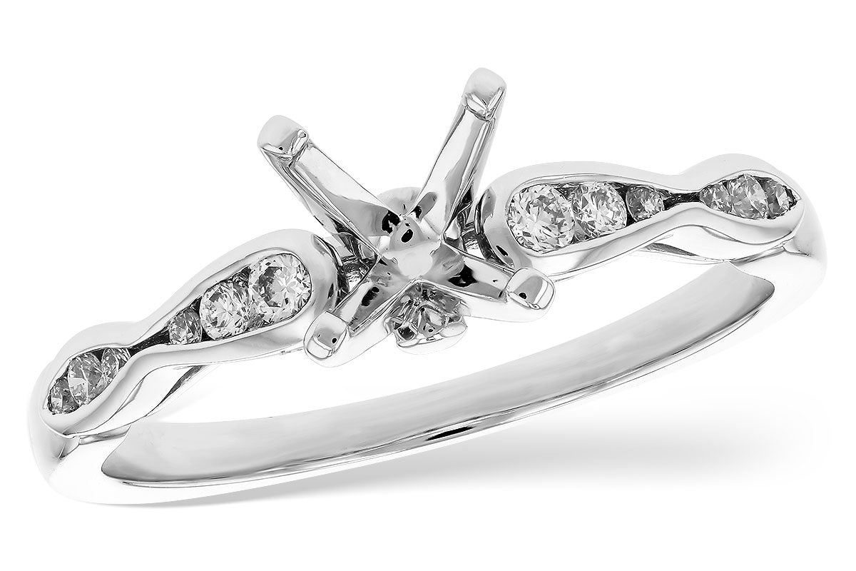 Allison Kaufman Diamond Engagement Ring Semi-Mount in 14K White Gold, 0.14 ctw (L7714)