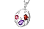 Allison Kaufman Multi-Gemstone & Diamond Necklace in 14K White Gold, 1.22 ctw, alternate view