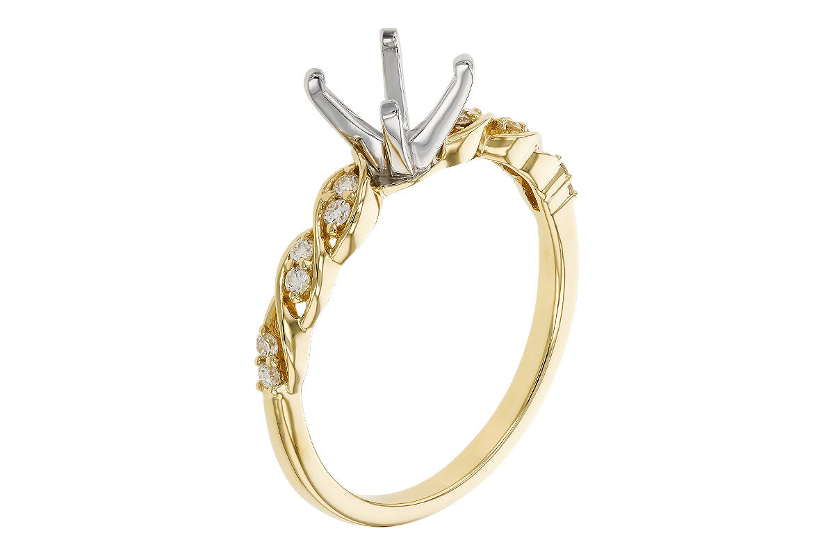 Allison Kaufman Diamond Engagement Ring Semi-Mount in 14K Yellow Gold, 0.12 ctw (L7864), alternate view