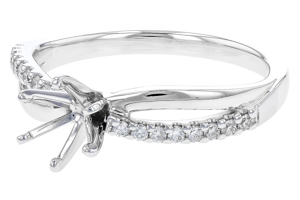 Allison Kaufman Diamond Engagement Ring Semi-Mount in 14K White Gold, 0.15 ctw, alternate view