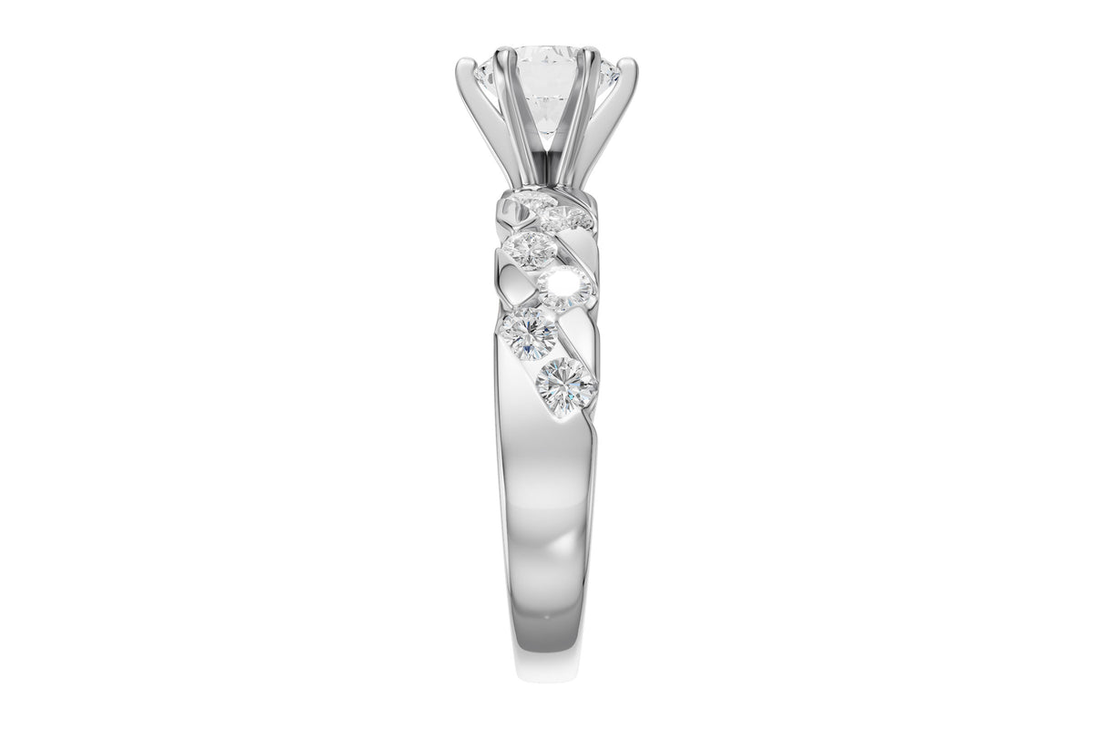 Allison Kaufman Diamond Engagement Ring Semi-Mount in 14K White Gold, 0.56 ctw, alternate view