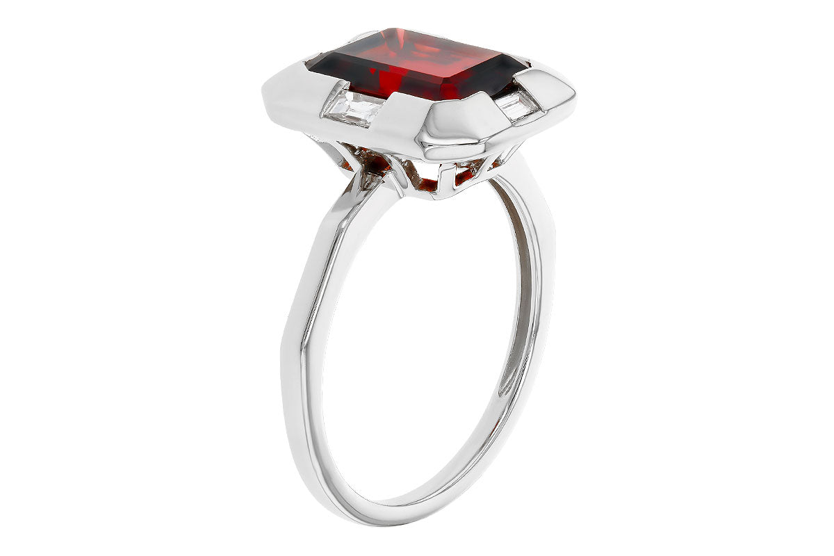 Allison Kaufman Garnet & Diamond Ring in 14K White Gold, 3.82 ctw, alternate view