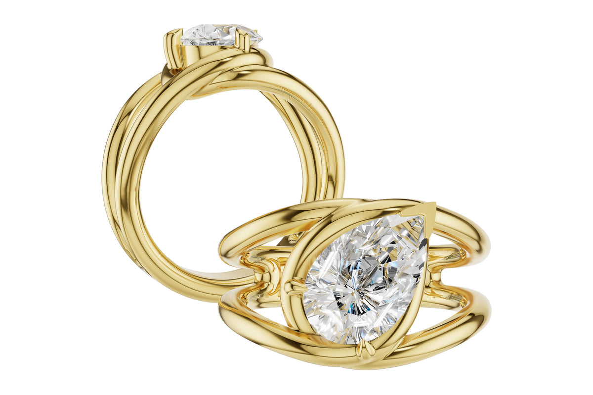 Allison Kaufman Engagement Ring Semi-Mount in 14K Yellow Gold (L7926), alternate view