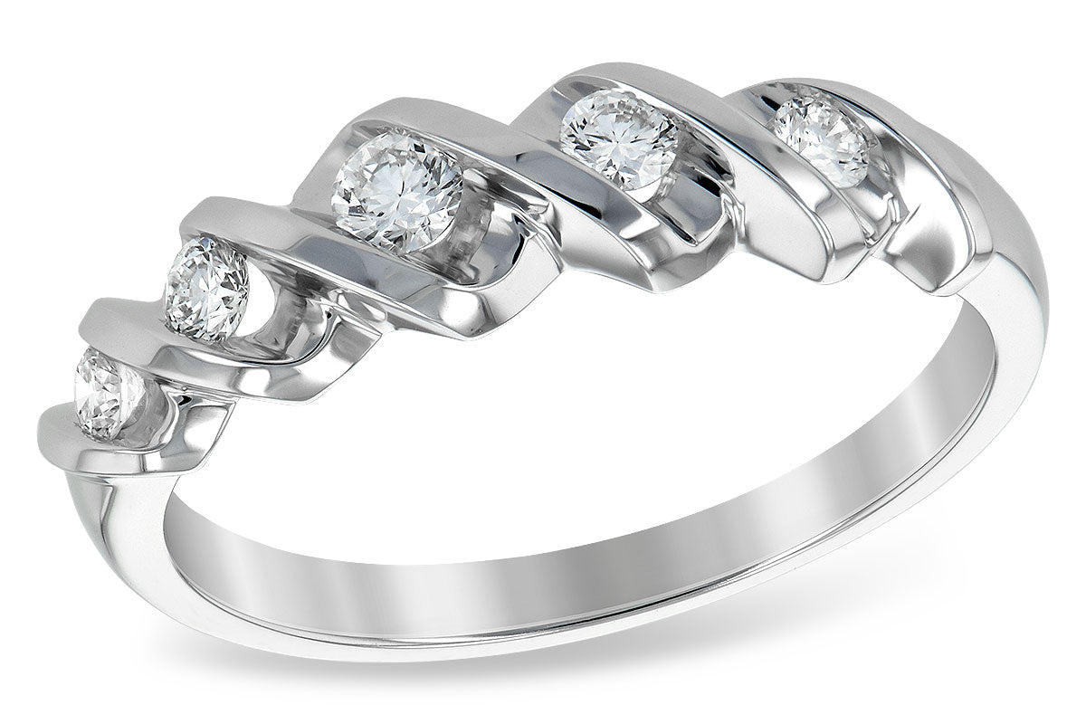 Allison Kaufman Diamond Wedding Band in 14K White Gold, 0.25 ctw (WR115-25)