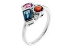 Allison Kaufman Multi-Gemstone & Diamond Ring in 14K White Gold, 1.30 ctw, alternate view