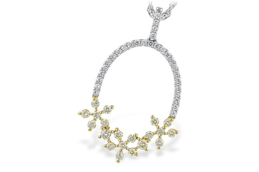 Allison Kaufman Yellow Diamond Necklace in 14K Two-Tone Gold, 0.76 ctw