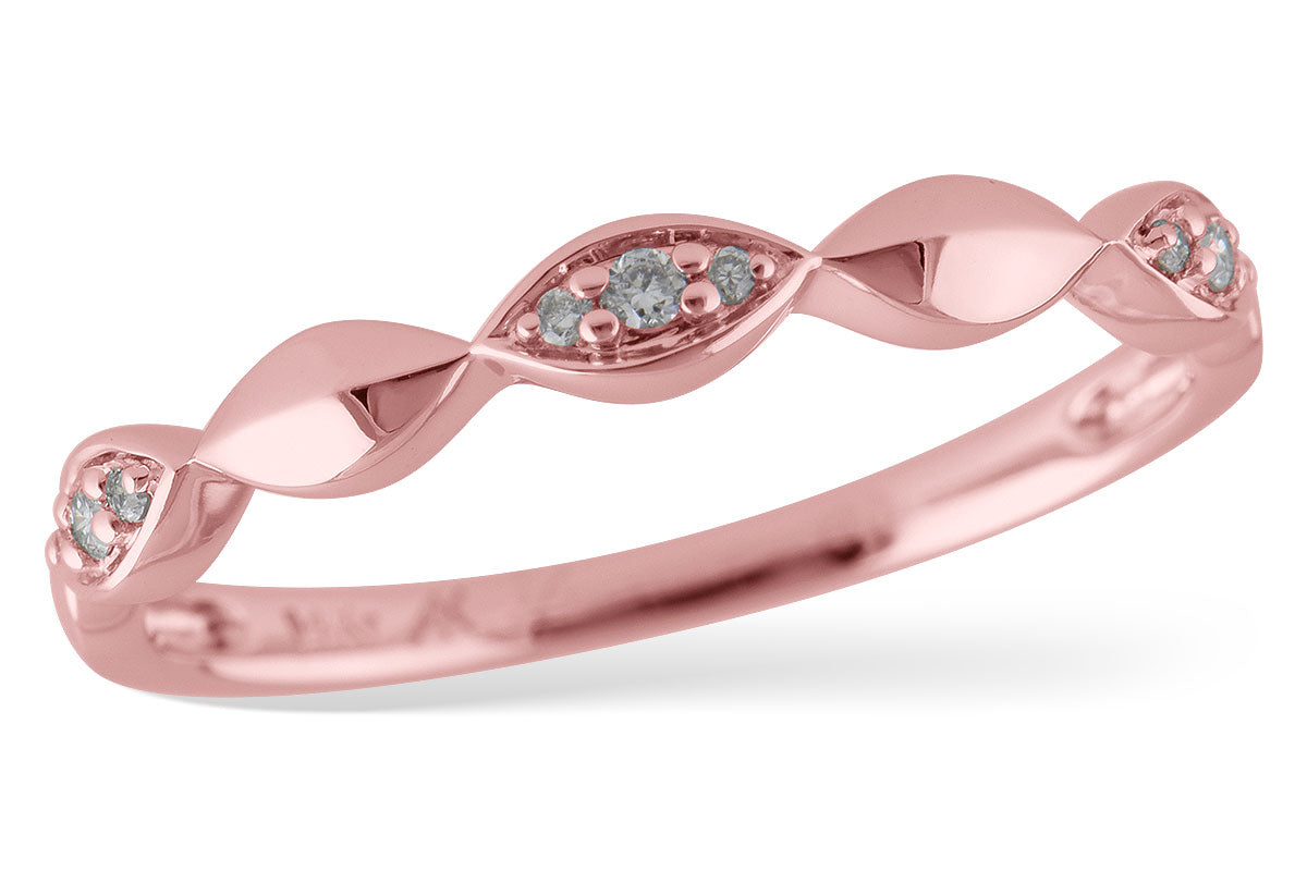 Allison Kaufman Diamond Wedding Band in 14K Rose Gold, 0.05 ctw (W2178)