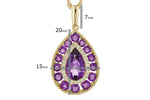 Allison Kaufman Amethyst & Diamond Necklace in 14K Yellow Gold, 2.05 ctw, alternate view