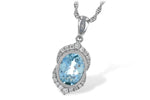 Allison Kaufman Aquamarine & Diamond Necklace in 14K White Gold, 1.54 ctw