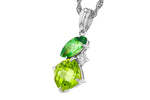 Allison Kaufman Peridot, Tsavorite & Diamond Necklace in 14K White Gold, 2.00 ctw, alternate view