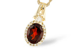 Allison Kaufman Garnet & Diamond Necklace in 14K Yellow Gold, 2.02 ctw