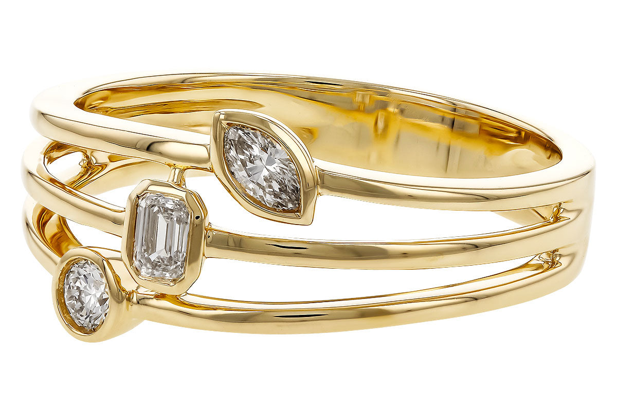 Allison Kaufman Fancy-Cut Diamond Ring in 14K Yellow Gold, 0.24 ctw, alternate view