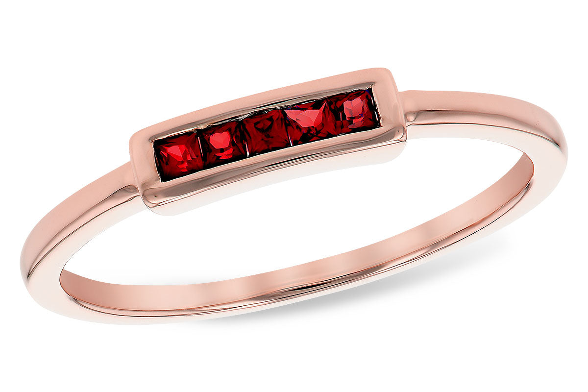 Allison Kaufman Ruby Ring in 14K Rose Gold, 0.15 ctw