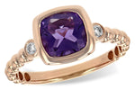 Allison Kaufman Amethyst & Diamond Ring in 14K Rose Gold, 1.18 ctw