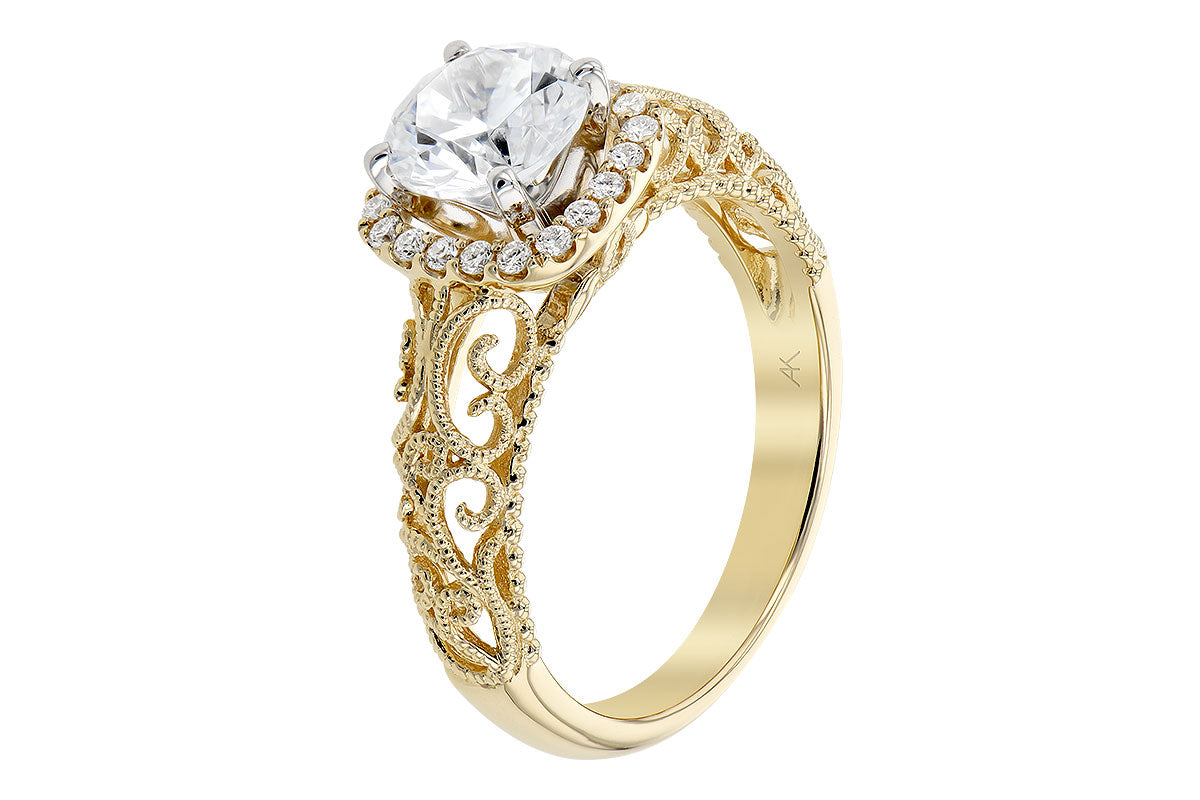 Allison Kaufman Diamond Engagement Ring Semi-Mount in 14K Yellow Gold, 0.16 ctw (L7718), alternate view