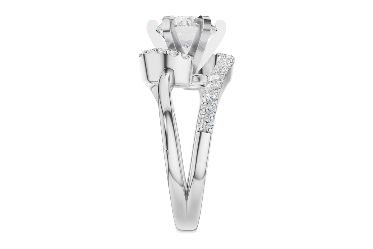 Allison Kaufman Diamond Engagement Ring Semi-Mount in 14K White Gold, 0.35 ctw, alternate view