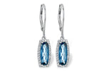 Allison Kaufman London Blue Topaz & Diamond Earrings in 14K White Gold, 2.28 ctw