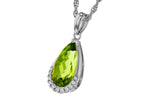 Allison Kaufman Peridot & Diamond Necklace in 14K White Gold, 2.00 ctw (N8811), alternate view