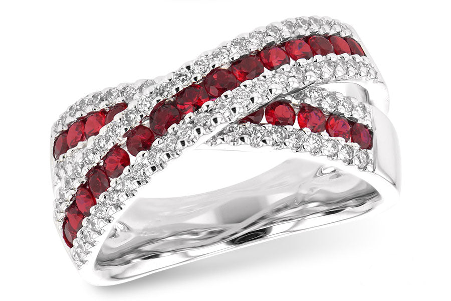 Allison Kaufman Ruby & Diamond Ring in 14K White Gold, 1.50 ctw