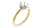 Allison Kaufman Diamond Engagement Ring Semi-Mount in 14K Yellow Gold, 0.05 ctw, alternate view