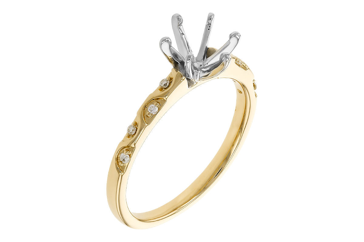 Allison Kaufman Diamond Engagement Ring Semi-Mount in 14K Yellow Gold, 0.05 ctw, alternate view