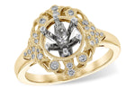 Allison Kaufman Diamond Engagement Ring Semi-Mount in 14K Yellow Gold, 0.15 ctw (L7788)