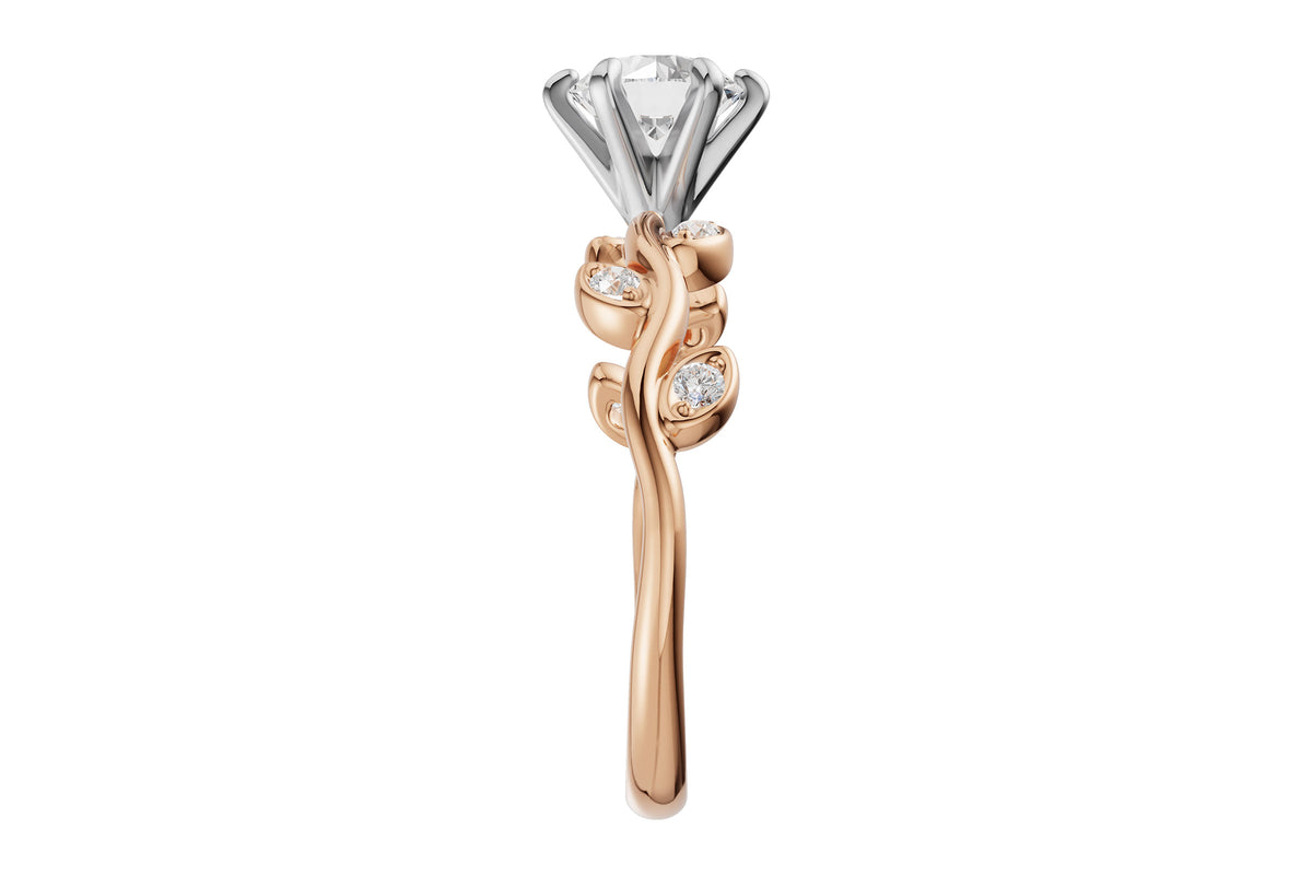 Allison Kaufman Diamond Engagement Ring Semi-Mount in 14K Rose Gold, 0.12 ctw (L7834), alternate view