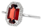 Allison Kaufman Garnet & Diamond Ring in 14K White Gold, 1.75 ctw (D5775), alternate view