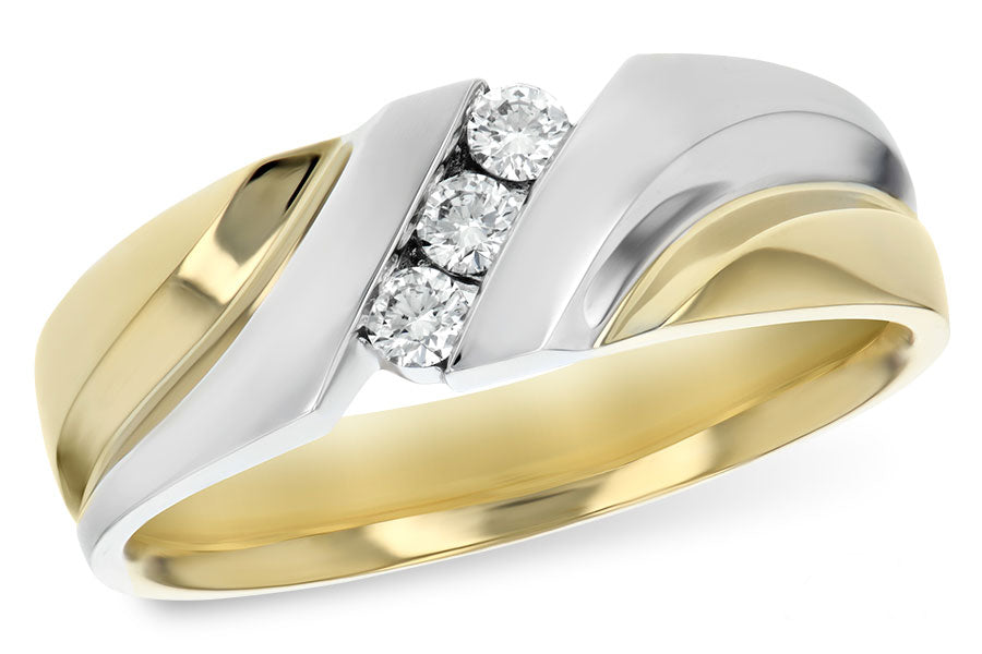 Allison Kaufman Diamond Men's Wedding Band in 14K Yellow Gold, 0.20 ctw