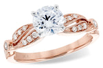 Allison Kaufman Diamond Engagement Ring Semi-Mount in 14K Rose Gold, 0.16 ctw (L7758)