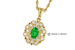 Allison Kaufman Emerald & Diamond Necklace in 14K Yellow Gold, 0.98 ctw, alternate view