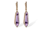 Allison Kaufman Amethyst & Diamond Earrings in 14K Rose Gold, 4.47 ctw