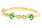 Allison Kaufman Emerald & Diamond Wedding Band in 14K Yellow Gold, 0.19 ctw (W2654), alternate view
