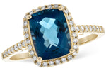Allison Kaufman London Blue Topaz & Diamond Ring in 14K Yellow Gold, 2.62 ctw